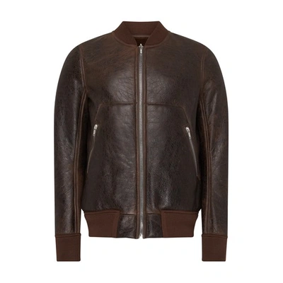 Rick Owens Brown Classic Flight Leather Jacket