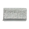 Maison Margiela Glitter Chain Wallet In Silver_color