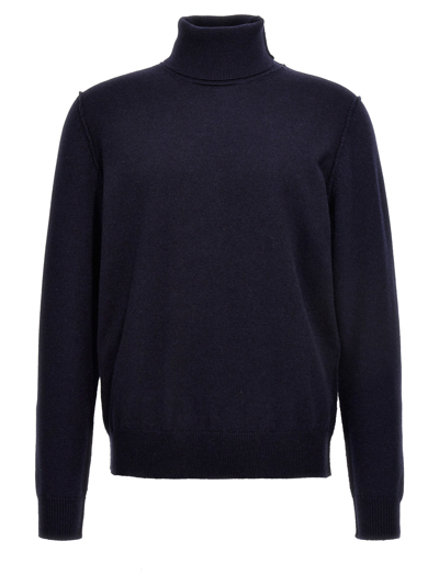 Maison Margiela Cashmere Knit Turtleneck Sweater In Blue