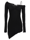 Attico Desai Twisted One-shoulder Rib Mini Dress