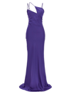 Attico Melva Tech Satin Cutout Long Dress