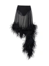 Attico Miya Feather-trimmed Asymmetric Skirt