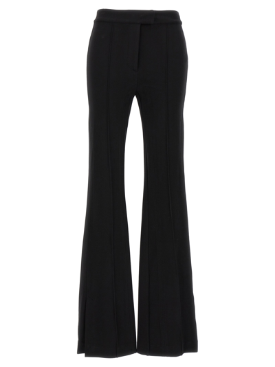 Helmut Lang Cropped Flare Ribbed Trousers In Black