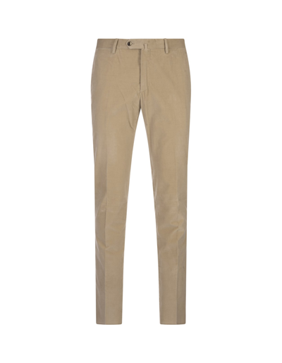 Pt01 Cotton Dark Beige Trousers