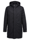 Moorer Smooth Medium Hooded Parka With Adjustable Cuffs In Blue