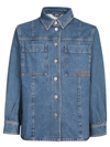 Burberry Benssen Oversize Cotton Denim Shirt In Blue