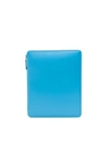 Comme Des Garçons Zip-up Leather Ipad Case In Blue