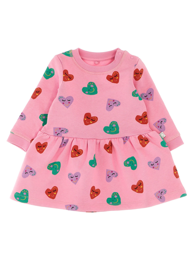 Stella Mccartney Babies' Heart Dress In Viola/multicolor