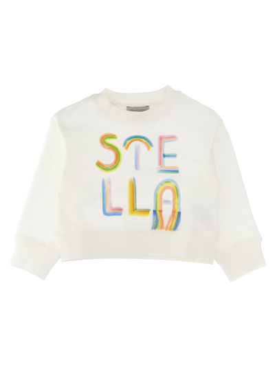Stella Mccartney Kids' Stella Rainbow Sweatshirt In Cream