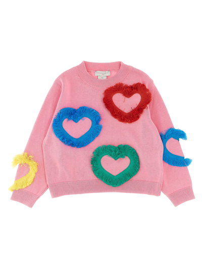 Stella Mccartney Kids' Organic Cotton Knit Sweater In Pink
