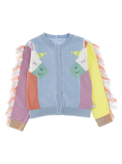 Stella Mccartney Babies' 图案嵌花磨损边开衫 In Multicoloured