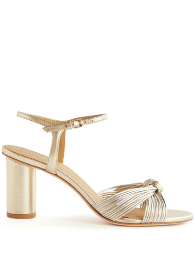 Reformation Petra Leather Sandals In Gold/silver