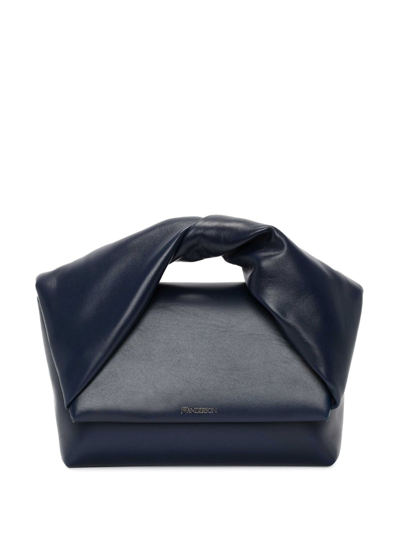 Jw Anderson Large Twister - Leather Top Handle Bag In Blue