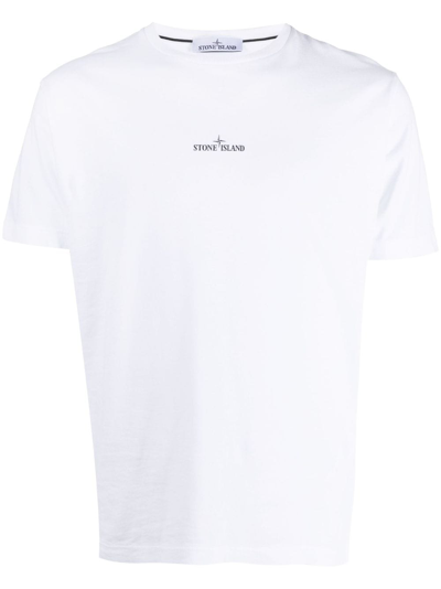 Stone Island Compass Logo-print Cotton T-shirt In White
