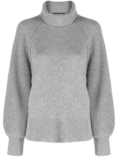 Piazza Sempione Roll-neck Ribbed-knit Cashmere Jumper In Grey