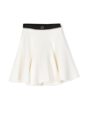 Twinset Logo-plaque Flared Skirt In White