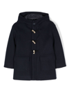 Il Gufo Montgomery Hooded Duffle Coat In Blue