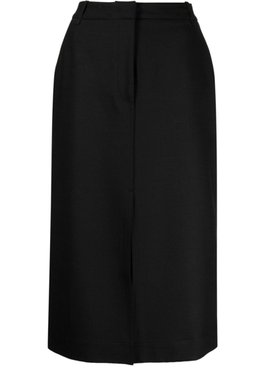 Fabiana Filippi Front-slit Skirt In Black