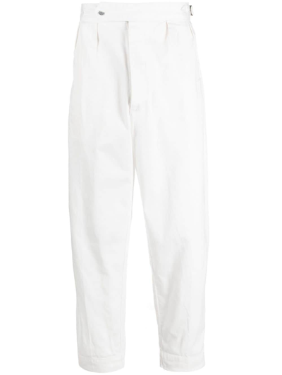 Polo Ralph Lauren Off-centre Fastening Straight-leg Trousers In White