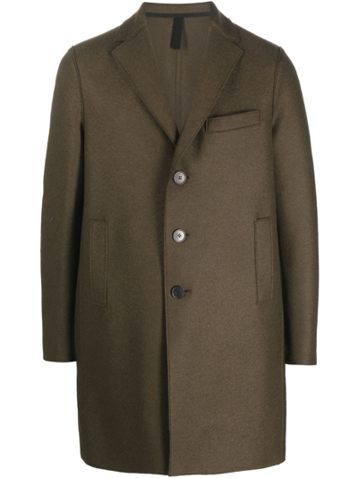 Harris Wharf London Single-breasted Virgin-wool Coat In Green