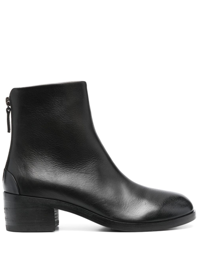 Marsèll 50mm Round-toe Leather Boots In Black