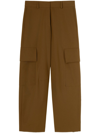 Palm Angels Tailored Cotton Blend Cargo Pants In Brown