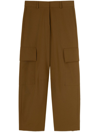 Palm Angels Tapered Cargo Trousers In Brown