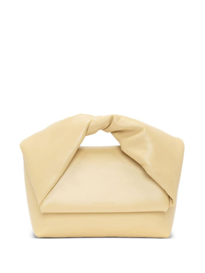Jw Anderson Large Twister - Leather Top Handle Bag In Yellow