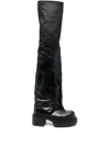 RICK OWENS BOGUN 78MM LEATHER FLARED BOOTS