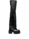 Rick Owens Bogun 78mm Leather Flared Boots In Black