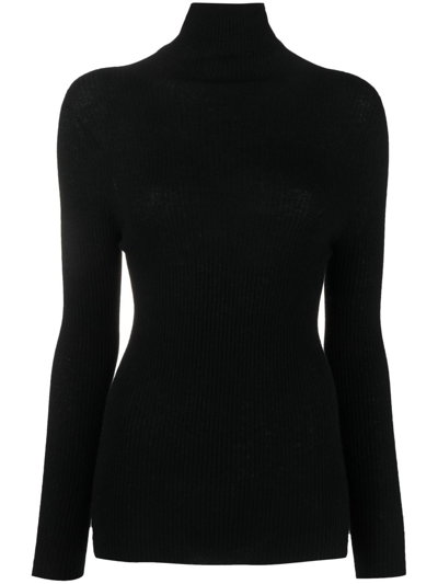 Fabiana Filippi Ribbed Wool-blend Jumper In Black