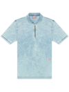 DIESEL T-SMITH-ZIP ACID-WASHED POLO SHIRT