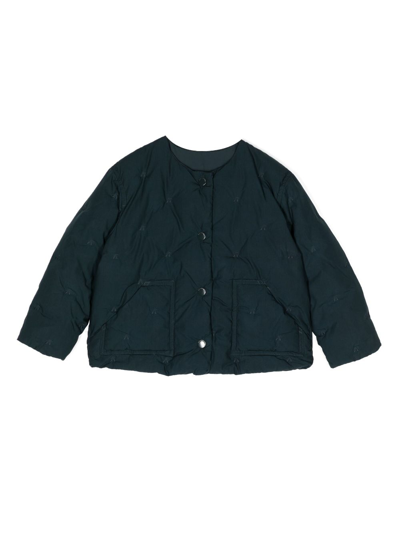 Bonpoint Kids' Button-up Padded Jacket In Blue