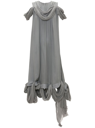 Jw Anderson Asymmetric Sleeveless Midi Dress In Grey