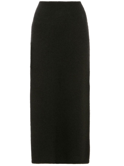 Jw Anderson Slit-detail Knitted Pencil Skirt In Black