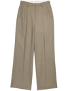 Ami Alexandre Mattiussi Pleated Virgin-wool High-waisted Trousers In Neutrals