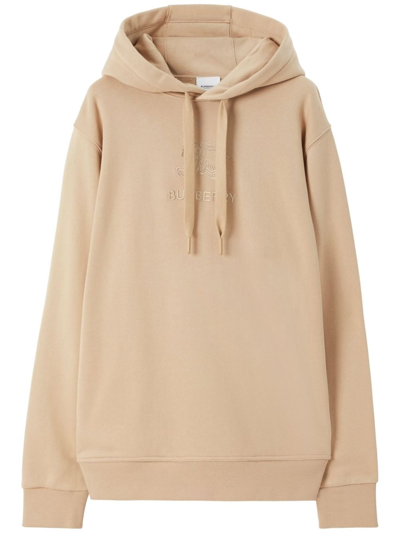 Burberry Embroidered Ekd Cotton Hoodie In Multi-colored