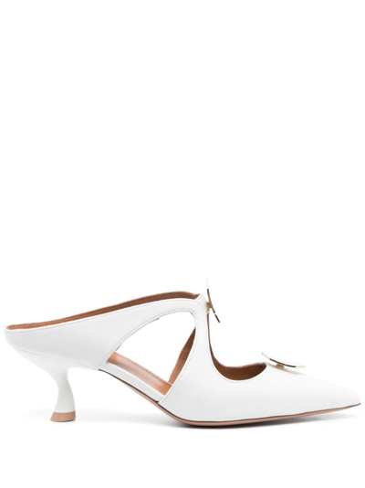 Malone Souliers Tina 45mm Leather Mules In White