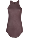 Rick Owens Ribbed-jersey Tank Mini Dress In Purple