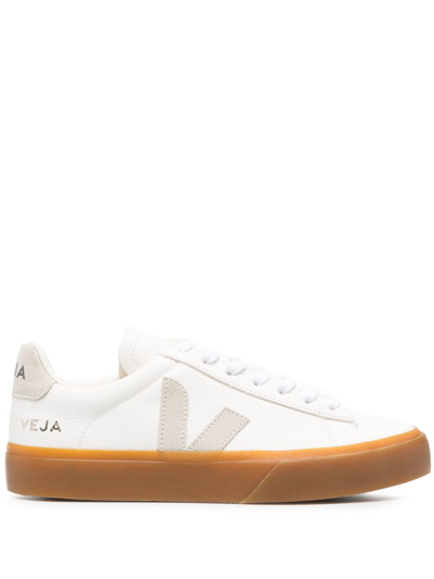 Veja Campo Suede-trimmed Textured-leather Sneakers In White