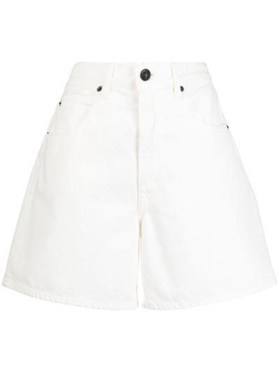 Slvrlake Walker Rigid High-rise Shorts In White