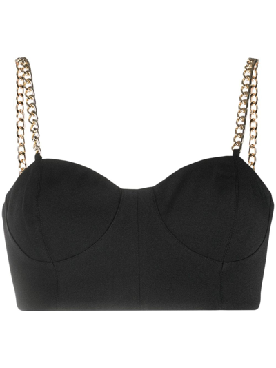 Michael Michael Kors Chain-link Strap Cropped Top In Black