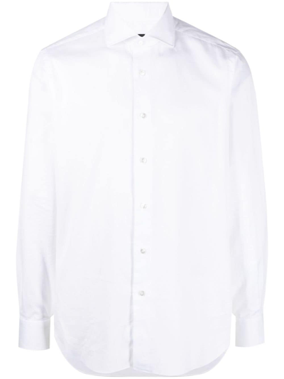 Barba Napoli Micro Operated Shirt Shirt, Blouse White