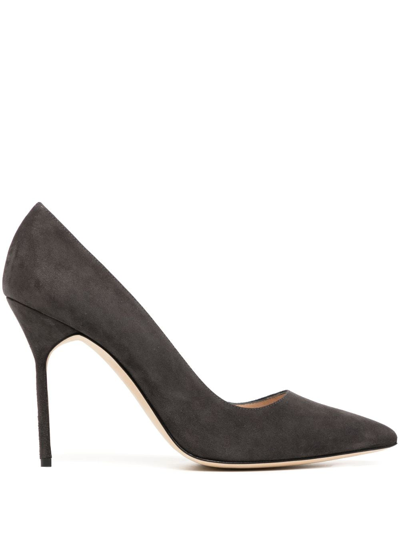 Manolo Blahnik Bb 100mm Suede Pumps In Black