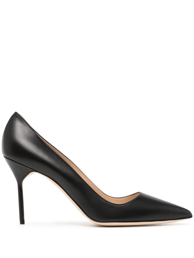 Manolo Blahnik Bb 105mm Leather Pumps In Black