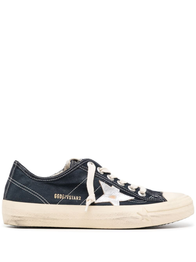 Golden Goose Star-patch Lace-up Trainers In Blue