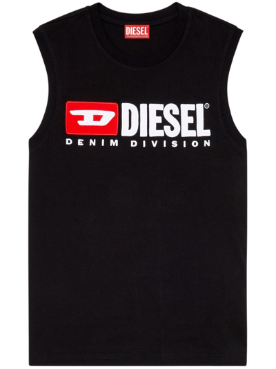 Diesel T-isco-div Cotton Tank Top In Black