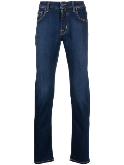 Jacob Cohen Logo-patch Skinny-cut Jeans In Blue