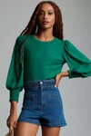 Nation Ltd Loren Puff-sleeve Tee In Green