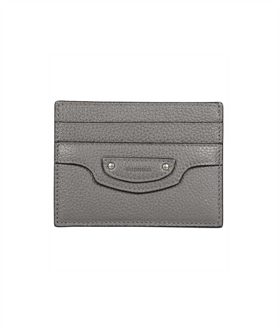 Balenciaga Neo Classic Card Holder In Grey